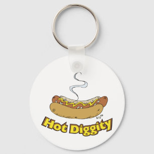 Hot Diggity ~ Hot Dog/Hot Dogs Schlüsselanhänger