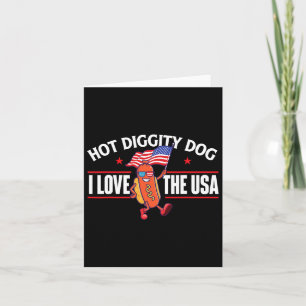Hot Diggity Hund - US-amerikanische Flagge am 4. J Karte