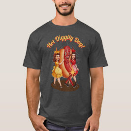 Hot Diggity Hund! Vintager Hot Dog T - Shirt