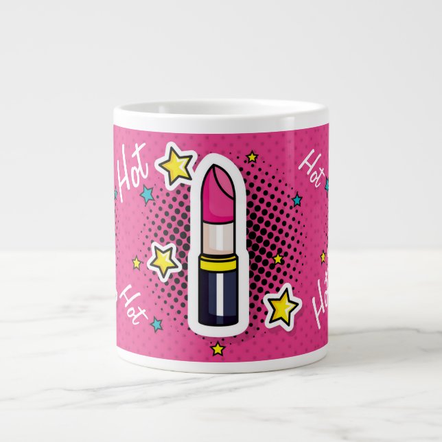 Hot Diva Girl Pop Art Lipstick Tasse (Vorderseite)