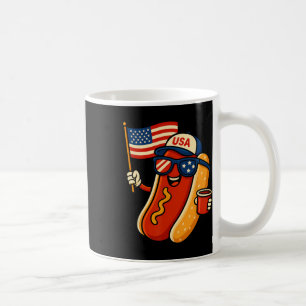 Hot Dog 4. Juli Lustig Patriotisch USA-Flagge Männ Kaffeetasse