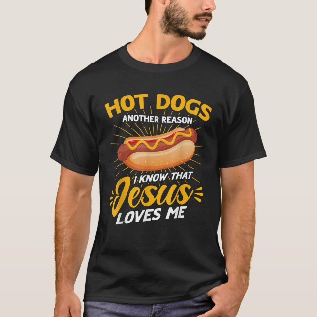 Hot Dog Adulter Humor Jesus Lieben ich T-Shirt (Vorderseite)