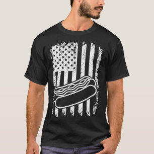 Hot Dog America Flag Hot Dog Hotdogs Fast Food T-Shirt