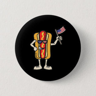 Hot Dog American Flag 4. Juli Patriotische GRILLEN Button