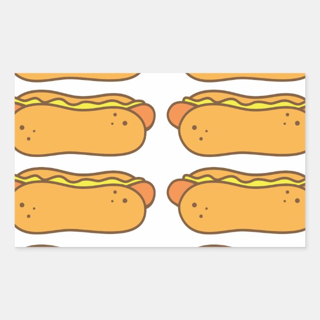 Hot Dog auf einem Bug Rechteckiger Aufkleber (Vorderseite)