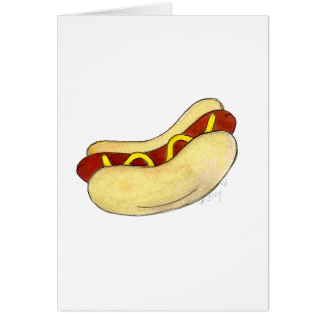 Hot Dog avec moutarde sur Bun Hotdog Foocard (Devant)