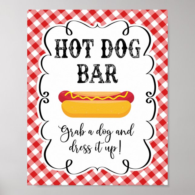 Hot Dog Bar Red En vichy I Do BQ Poster (Devant)