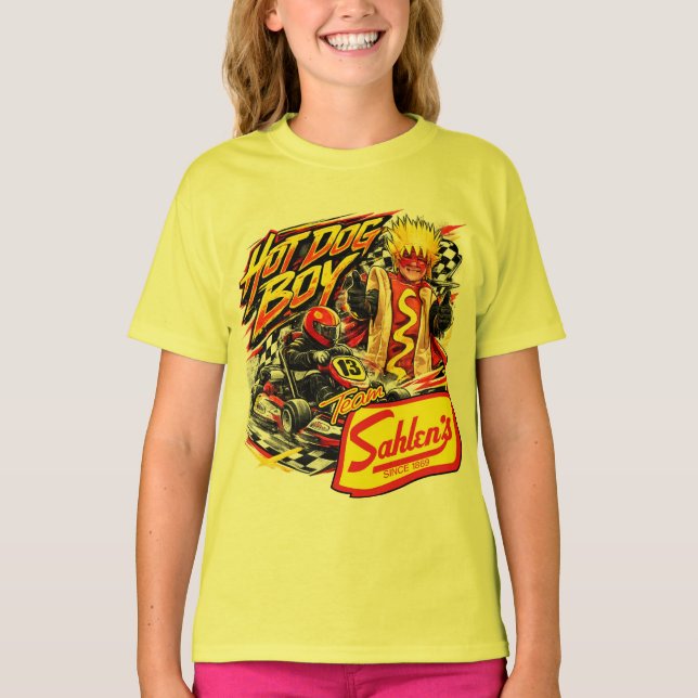 Hot Dog Boy Karter T-Shirt (Vorderseite)