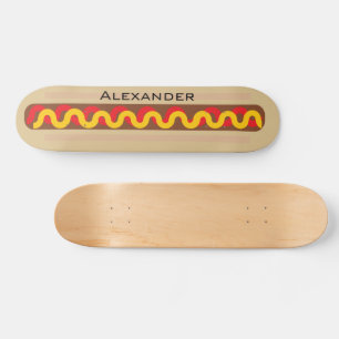 Hot Dog Buntes Essen Personalisierter Name Skateboard