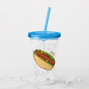 Hot Dog Cartoon Acryltrinkbecher