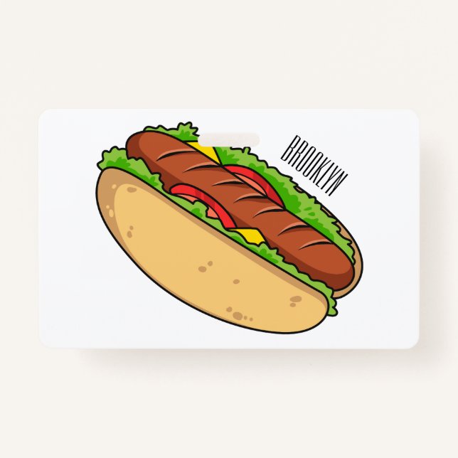 Hot Dog Cartoon Ausweis (Vorderseite)