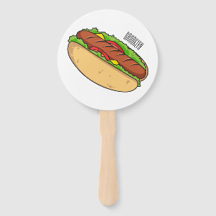 Hot Dog Cartoon Fächer