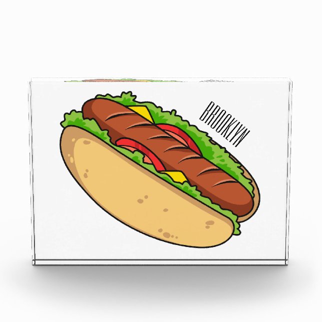 Hot Dog Cartoon Fotoblock (Vorderseite)