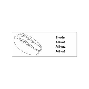 Hot Dog Cartoon Gummistempel