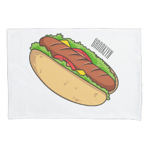 Hot Dog Cartoon Kissenbezug