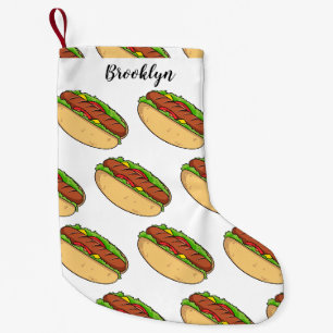 Hot Dog Cartoon Kleiner Weihnachtsstrumpf