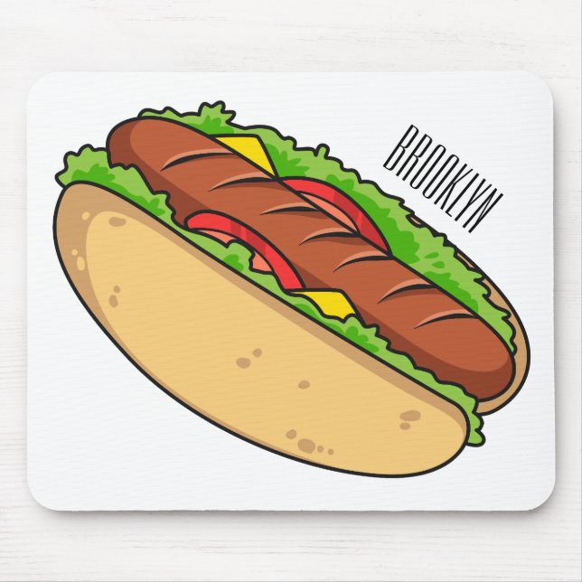 Hot Dog Cartoon Mousepad (Vorne)