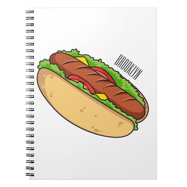 Hot Dog Cartoon Notizblock (Vorderseite)
