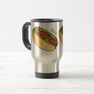 Hot Dog Cartoon Reisebecher