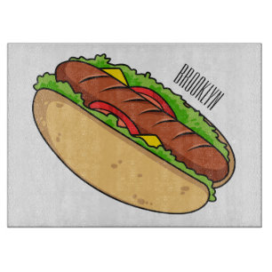Hot Dog Cartoon Schneidebrett