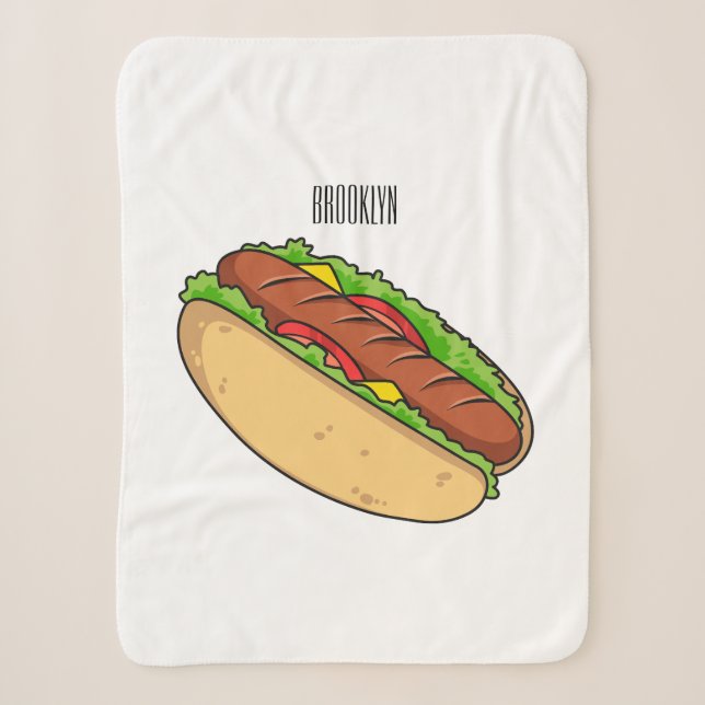 Hot Dog Cartoon Sherpadecke (Vorderseite)