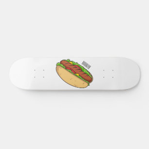 Hot Dog Cartoon Skateboard