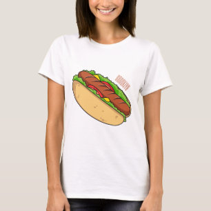 Hot Dog Cartoon T-Shirt
