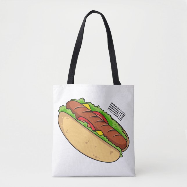 Hot Dog Cartoon Tasche (Vorderseite)