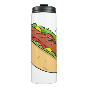 Hot Dog Cartoon Thermosbecher