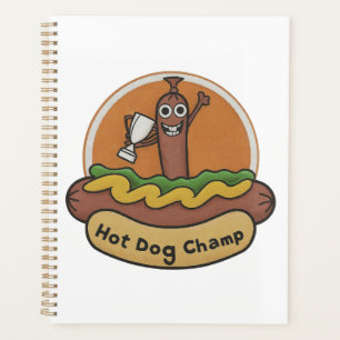 Hot Dog Champ Weiner Trophy Cute Foodie Planer