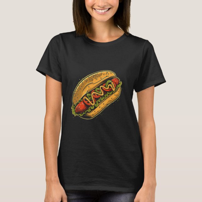 Hot Dog Comic T-Shirt (Vorderseite)