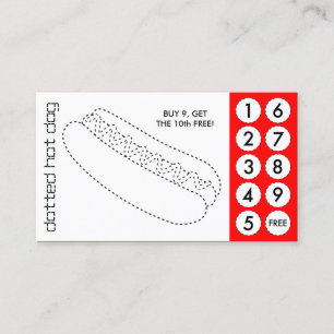 Hot Dog Cut Out Punch Cards Treuekarte