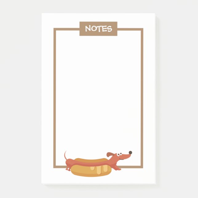 Hot Dog Dachshund Post-It Notes (Devant)