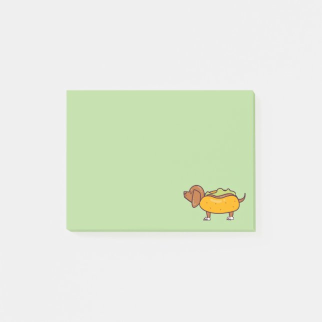 Hot Dog Dachshund Post-It Notizen (Vorderseite)