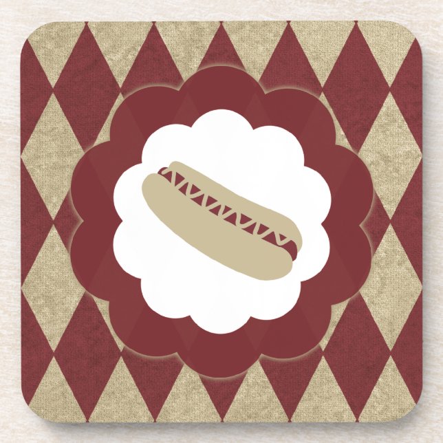 Hot Dog Diamanten Getränkeuntersetzer (Vorderseite)