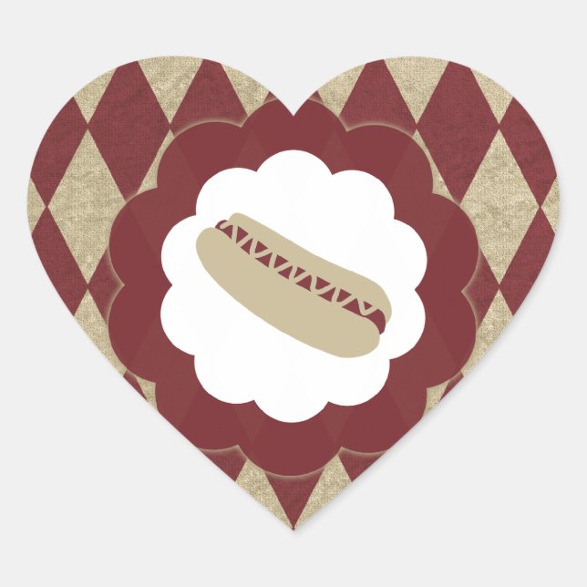 Hot Dog Diamanten Herz-Aufkleber (Vorderseite)