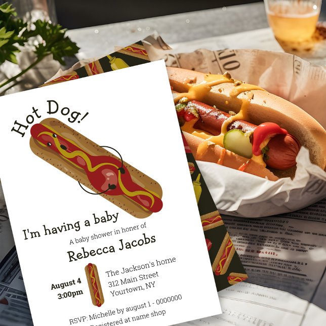 Hot Dog! Einladung der Babydusche (Von Creator hochgeladen)