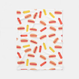 Hot Dog Fast Food GRILLEN Muster Fleecedecke