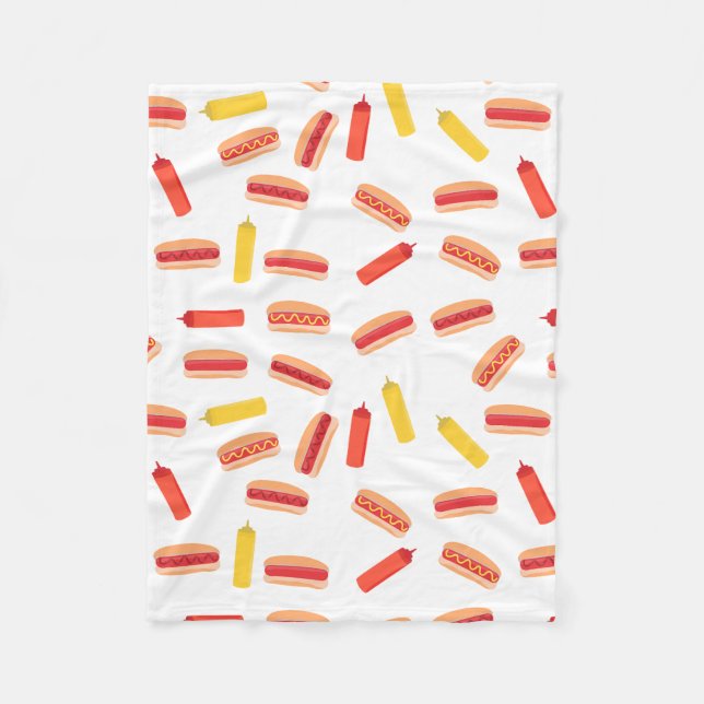 Hot Dog Fast Food GRILLEN Muster Fleecedecke (Vorderseite)