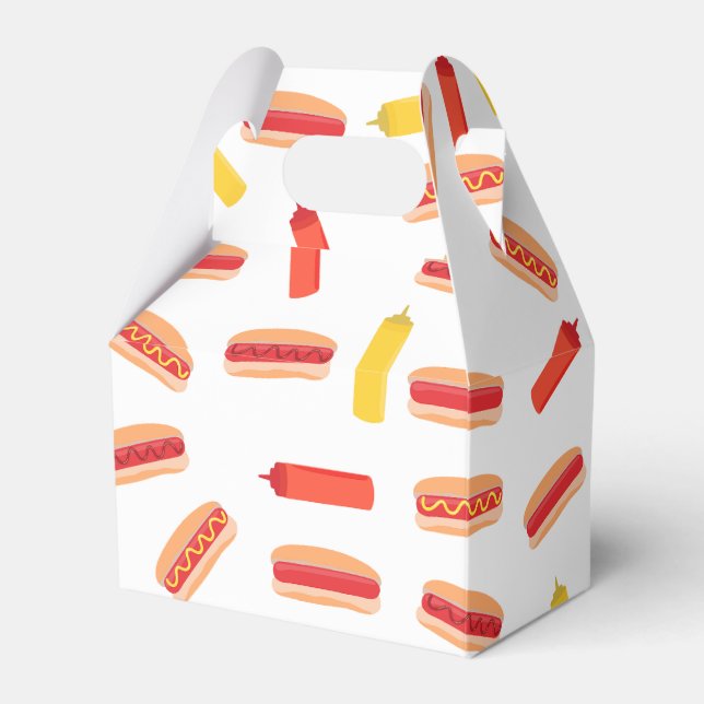 Hot Dog Fast Food GRILLEN Muster Geschenkschachtel (Vorderseite)