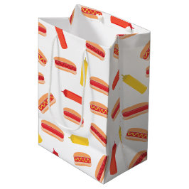 Hot Dog Fast Food GRILLEN Muster Mittlere Geschenktüte