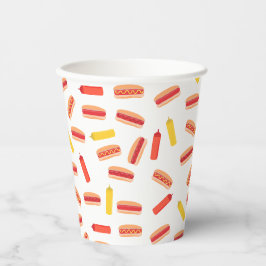 Hot Dog Fast Food GRILLEN Muster Pappbecher