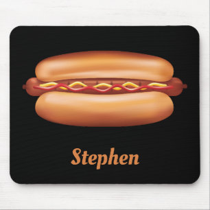 Hot-Dog-Fast-Food-Illustration mit individuellem N Mousepad
