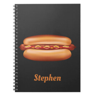 Hot-Dog-Fast-Food-Illustration mit individuellem N Notizblock