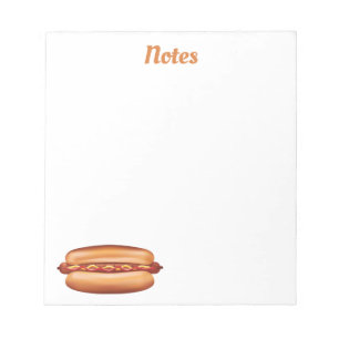 Hot-Dog-Fast-Food-Illustration mit individuellem T Notizblock