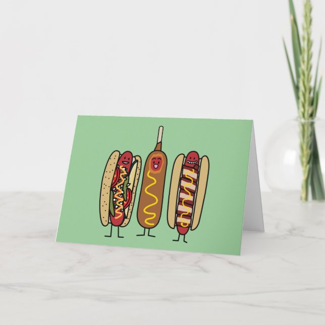 Hot Dog Friends Karte (Vorderseite)