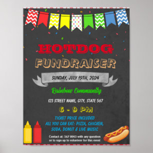 Hot Dog Fundraiser-Ereignisvorlage Poster
