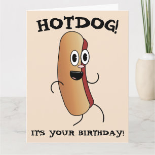 HOT DOG FUNNY BIRTHDAY GREETING CARD KARTE