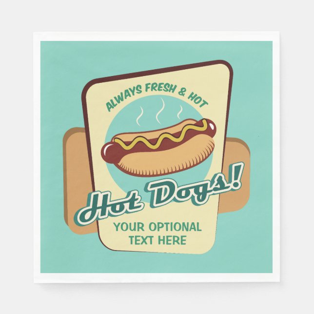 Hot Dog für benutzerdefinierten Text Serviette (Vorderseite)