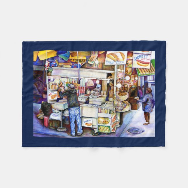 Hot Dog Gott, New York City Fleecedecke (Vorderseite (Horizontal))